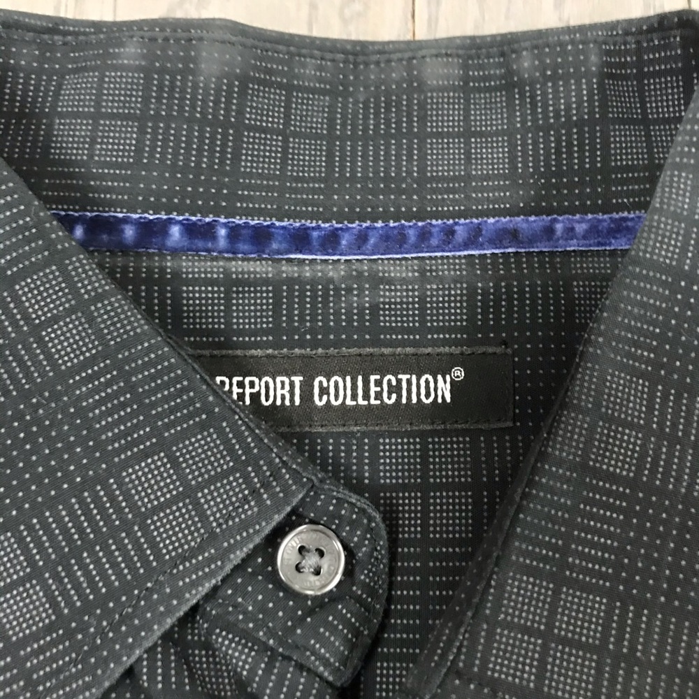 Report Collection Black Plaid Button Down Shirt - Picture 2 of 6